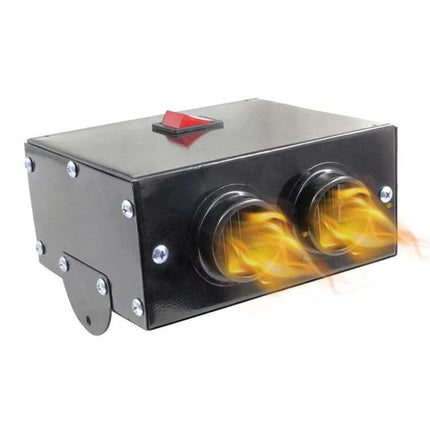 Car 500W High-Power Defroster Heater 12V 2-Hole Windshield compact under-dash unit with dual air outlets for quick windshield defrosting