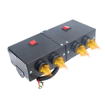 Car 500W High-Power Defroster Heater 12V 2-Hole Windshield under-dash unit with dual 2-hole warm air outlets for quick defrost and deice
