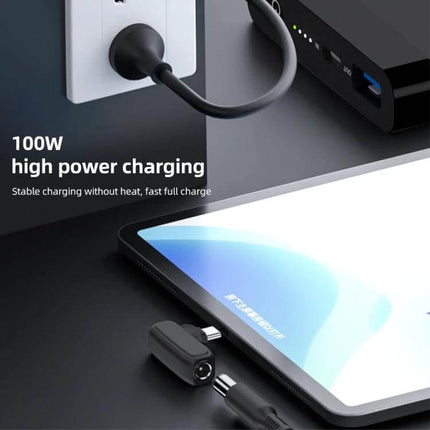 100W USB-C to 3.5mm Female Charging Adapter for Devices powering tablet from car DC outlet for high power on-the-go charging