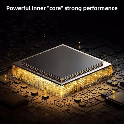 100W USB-C to 3.5mm Female Charging Adapter for Devices shown conceptually with glowing high-performance chip highlighting powerful inner core