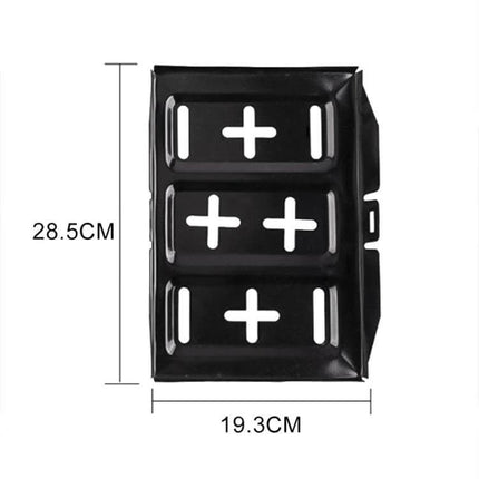 Car Universal Battery Bracket With Adjustable Base Tray - black steel adjustable battery mounting tray 28.5cm x 19.3cm, anti-vibration slots