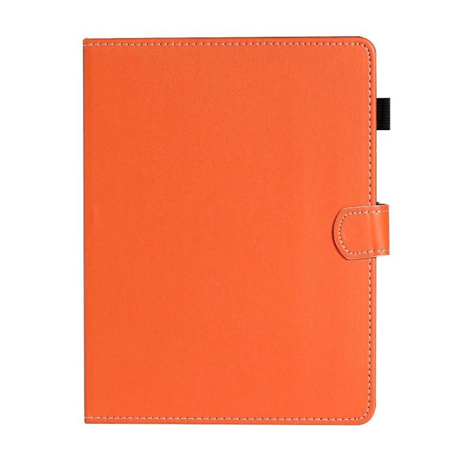 Universal Leather Tablet Case with Card Slots for 7-10 Inch Devices in orange leather with magnetic clasp and stitched edges