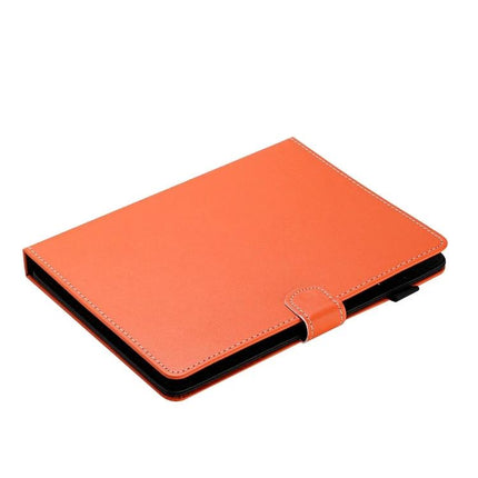 Universal Leather Tablet Case with Card Slots for 7-10 Inch Devices in orange leather with card slots and adjustable stand