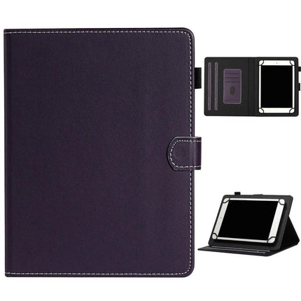 Universal Leather Tablet Case with Card Slots for 7-10 Inch Devices in purple leather with stand and card slots