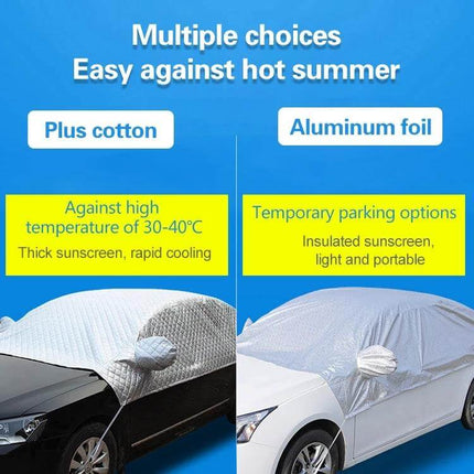 Aluminum Foil Car Sun Cover for UV and Heat Protection - silver insulated windshield sunshade protecting car interior