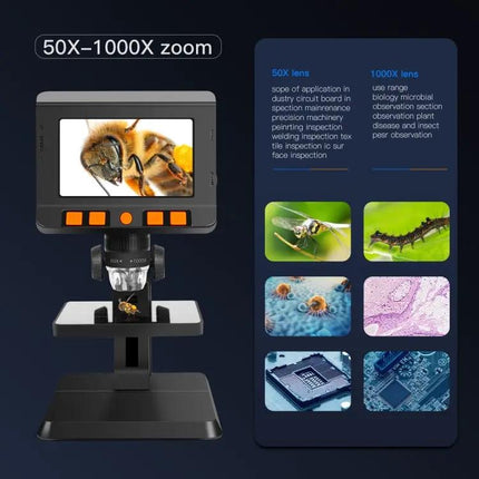 50X-1000X Desktop Digital Microscope P110 4.3 Inch Screen