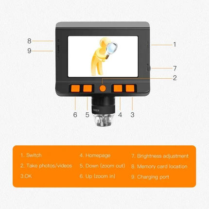 50X-1000X Desktop Digital Microscope P110 4.3 Inch Screen