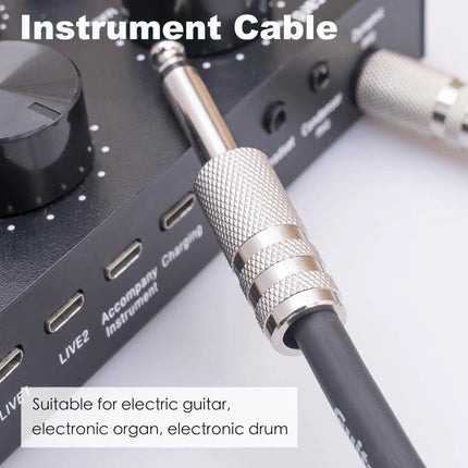 Audio Cable for Guitar Connections in Daily Music Practice - 22AWG oxygen-free copper instrument cable reducing noise for clear practice sessions