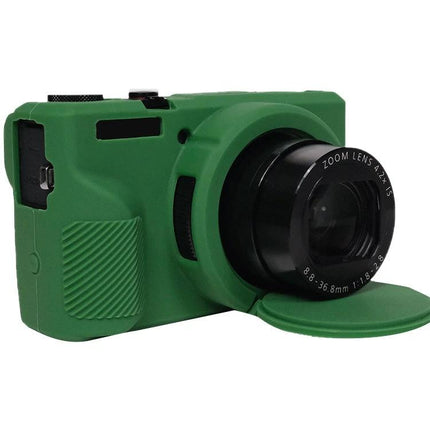 Soft Silicone Protective Case with Lens Cover for Cameras green silicone case for Canon PowerShot G7 X Mark III with lens cap open