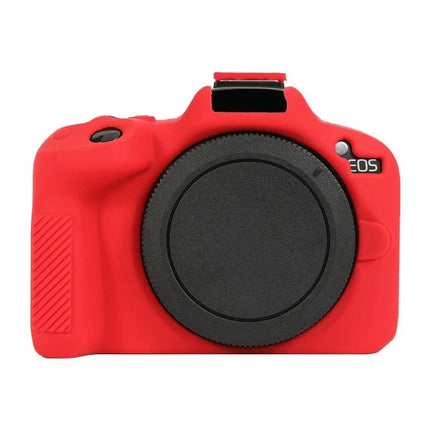 Soft Silicone Protective Case for Canon EOS R50 Camera in red, stretchable soft silicone body protecting camera without added bulk