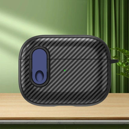 AirPods Case for Everyday Protection and Security in carbon fiber TPU PC with secure charging access and shockproof protection