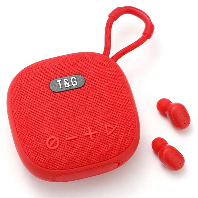 TG Compact Portable Speaker With Wireless Earbuds