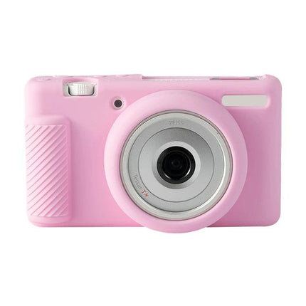 Soft Silicone Protective Case for Sony Compact Cameras pink silicone cover on compact camera protecting lens and grip