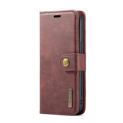 DG.MING Premium Magnetic Leather Wallet Case with Crazy Horse Texture for iPhone 15