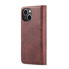 DG.MING Premium Magnetic Leather Wallet Case with Crazy Horse Texture for iPhone 15