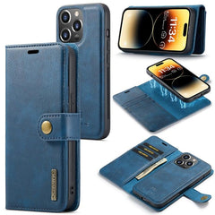 DG.MING Premium Magnetic Leather Wallet Case with Crazy Horse Texture for iPhone 15