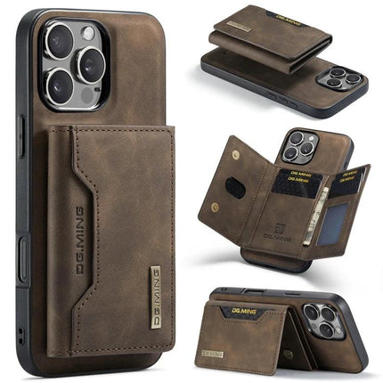 DG.MING Leather Phone Wallet For Daily Carry brown leather phone wallet with card slots and magnetic folio for iPhone protection