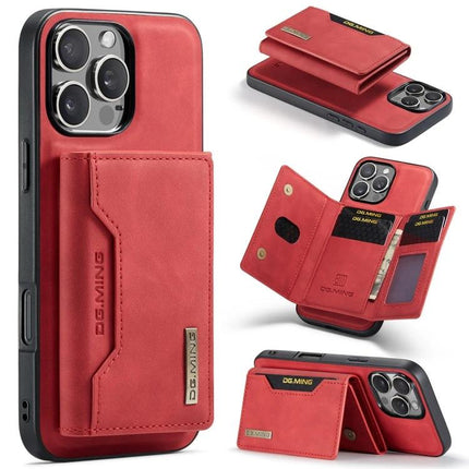 DG.MING Leather Phone Wallet For Daily Carry red leather phone wallet with card slots, magnetic flap and protective PC TPU case