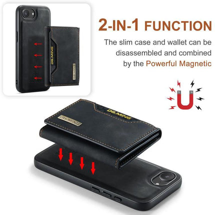 DG.MING Leather Wallet Case For Everyday Phone Carry, Compact - magnetic 2-in-1 leather wallet and slim phone case with card slots