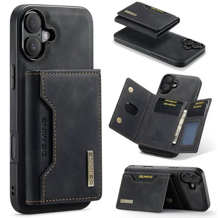DG.MING Leather Wallet Case For Everyday Phone Carry, Compact