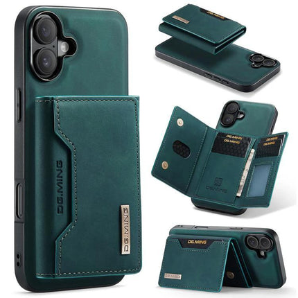 DG.MING Leather Wallet Case For Everyday Phone Carry, Compact - green leather phone wallet with card slots, magnetic closure, multi-layer protection