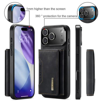 DG.MING Leather Wallet Case For Everyday Phone Carry, Compact