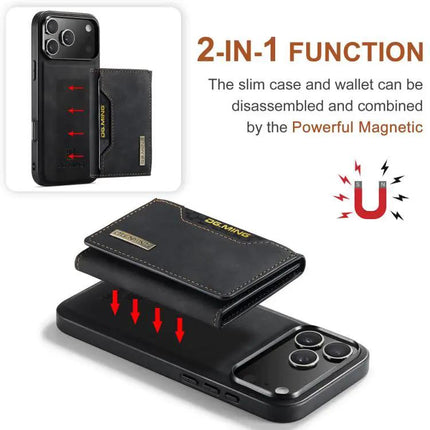 DG.MING Leather Wallet Case For Everyday Phone Carry, Compact