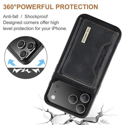 DG.MING Leather Wallet Case For Everyday Phone Carry, Compact