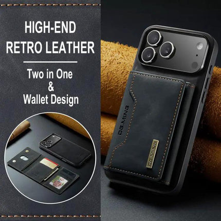 DG.MING Leather Wallet Case For Everyday Phone Carry, Compact