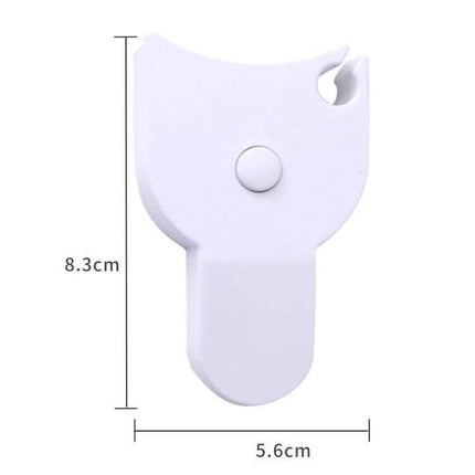 Automatic Precision Waist Measurement Ruler With One Click Reset white compact handheld device showing one-click reset button and measurements 8.3x5.6cm