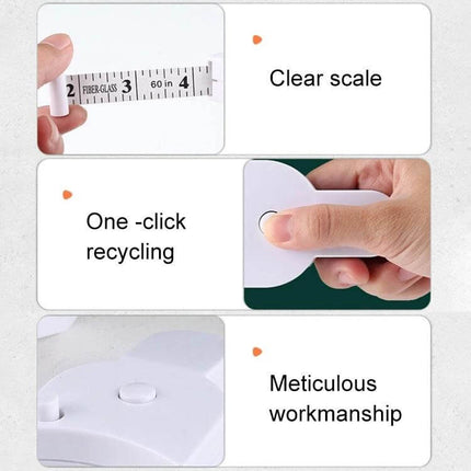 Automatic Precision Waist Measurement Ruler With One Click Reset showing clear scale, one-click reset button and meticulous workmanship
