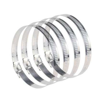 Stainless Steel Hose Clamps 91-114mm For Fuel Lines – stainless steel 3042 hoop clamps pack securing fuel and coolant hoses, corrosion-resistant, 91–114 mm OD
