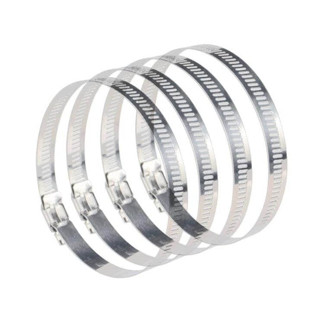 Stainless Steel Hose Clamps 91-114mm For Fuel Lines – stainless steel 3042 hoop clamps pack securing fuel and coolant hoses, corrosion-resistant, 91–114 mm OD