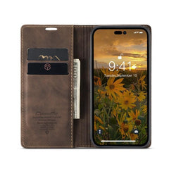 CaseMe 013 Versatile Leather Wallet Case with Horizontal Viewing Stand for iPhone 15 Pro Max