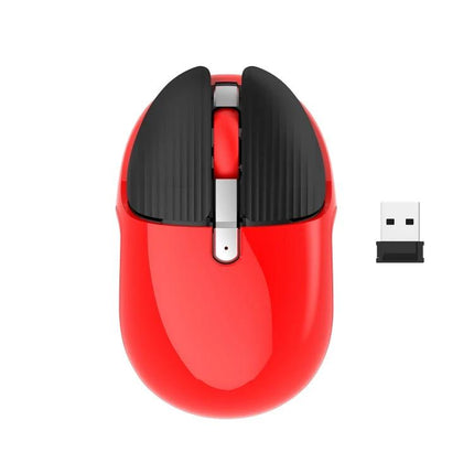 HXSJ Rechargeable Wireless Mouse for Everyday Computing red wireless silent mouse with USB receiver, ergonomic rechargeable design