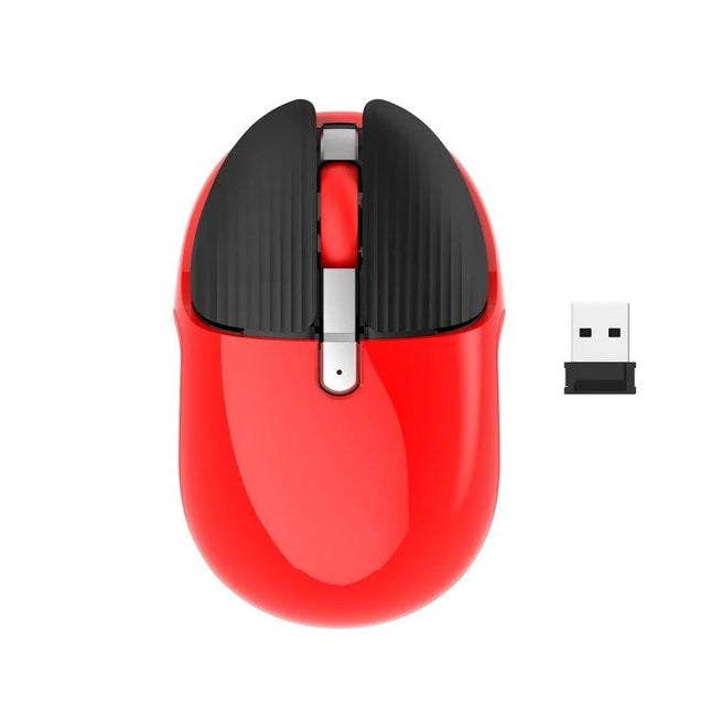 HXSJ Rechargeable Wireless Mouse for Everyday Computing red wireless silent mouse with USB receiver, ergonomic rechargeable design