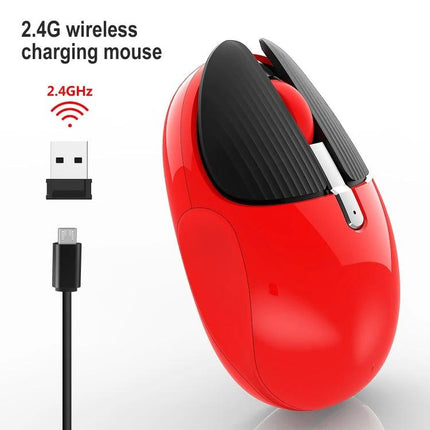 HXSJ Rechargeable Wireless Mouse for Everyday Computing red ergonomic silent 2.4G wireless mouse with USB receiver and charging cable