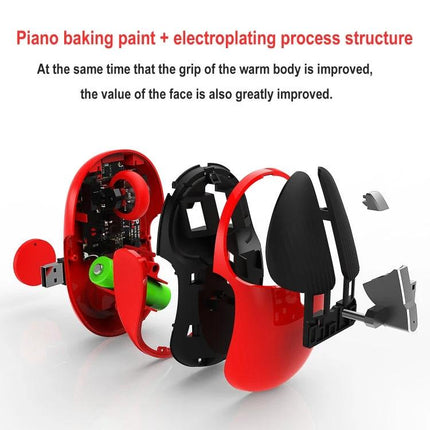 HXSJ Rechargeable Wireless Mouse for Everyday Computing red exploded view showing internal components and piano baking paint finish