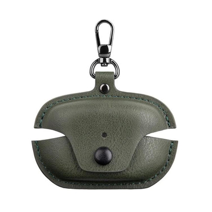 Stylish Leather Case Protects Earphones During Daily Outings - Olive PU Leather Clip-On Earphone Protective Case