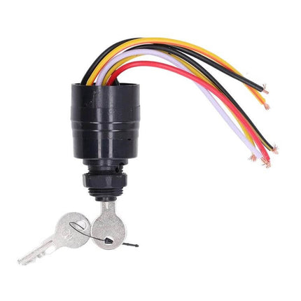 Mercury Outboard Ignition Key Switch For Easy Engine Start - ABS plastic marine ignition switch with two keys and multi-colored wires