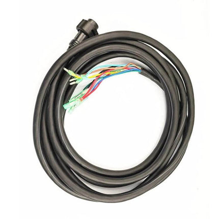 Yamaha Outboard 10 Pin Control Box Extension Cable 5.2m coiled black cable with 10-pin connector and colored wire ends for helm routing