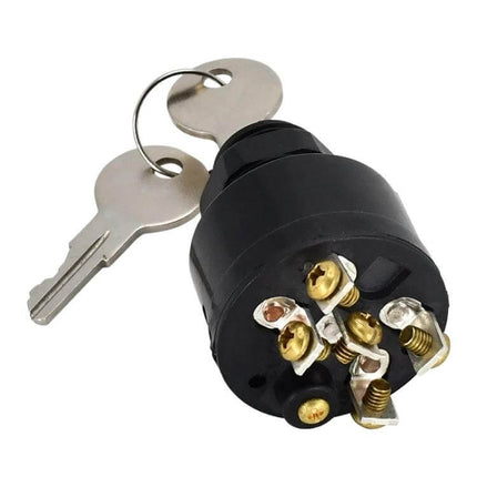 Mercury Outboard Start Key Switch Direct Replacement - durable ignition switch with 2 keys and brass terminals for snug control panel fit