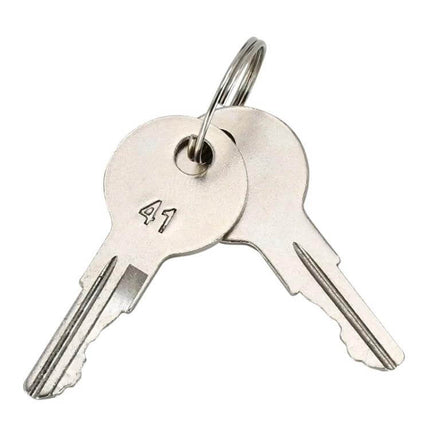 Mercury Outboard Start Key Switch Direct Replacement two nickel-plated replacement keys on ring, numbered 41, ready to install