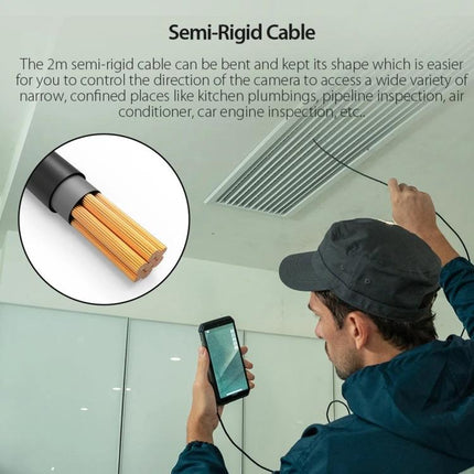 Ulefone Endoscope E1 for Power Armor Device Inspections semi-rigid 2m cable inspection of ceiling vent using phone via uSmart connector