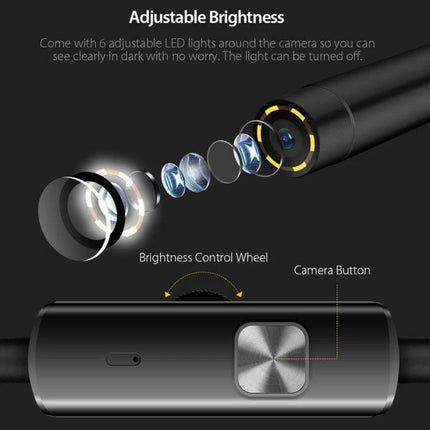 Ulefone Endoscope E1 for Power Armor Device Inspections compact 5.5mm lens with adjustable LED brightness and brightness control wheel
