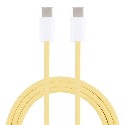 Braided USB-C Cable for Everyday Device Charging Needs in yellow braided PD fast charging cable for smartphones and laptops
