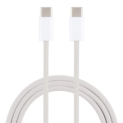 Braided USB-C Cable for Everyday Device Charging Needs – gray braided USB-C to USB-C cable supporting PD fast charging and data transfer