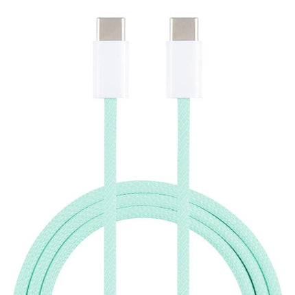 Braided USB-C Cable for Everyday Device Charging Needs in mint green braided design, PD fast charging and durable construction