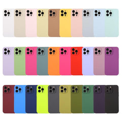 Funda para teléfono de silicona líquida de color puro con poros finos, serie 15