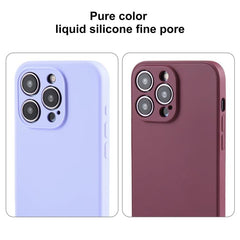 Coque de téléphone à pores fins en silicone liquide de couleur pure, série 7